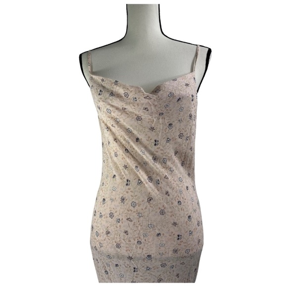 Adriano Goldschmied (AG) Pink Floral Gia Asymmetrical Hem Slip Dress Size XS NWT - Picture 3 of 8